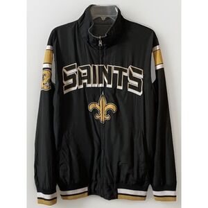 NFL G-lll New Orleans Saints Reversible Soft shell Bomber Jacket Men's Small EUC